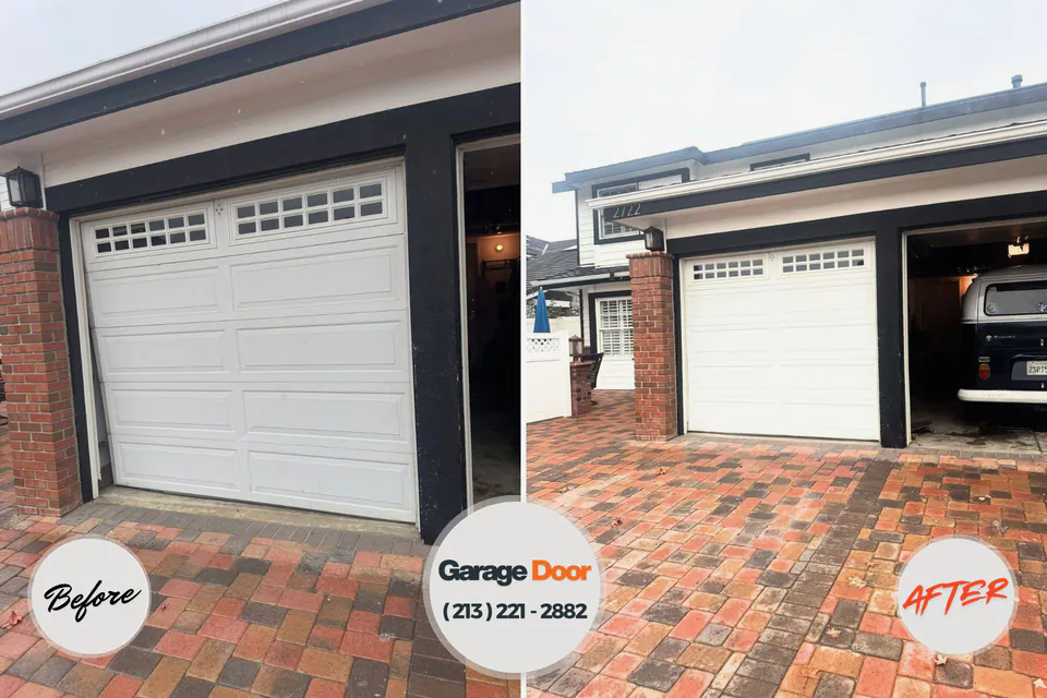 Before and after: garage door repair Timmonsville, SC